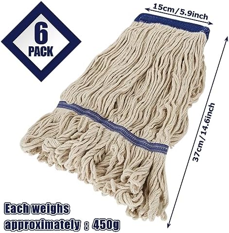 ZOFORTY 6Pcs Heavy Duty Mop Head Refills