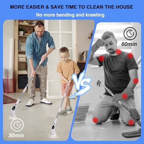 TiKenSo Electric Spin Scrubber with Voice 3 Speed 9 Replaceable Heads