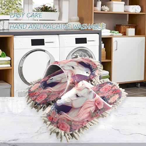 Cute Animals Kitchen Cleaning Slippers Microfiber Mop Shoes