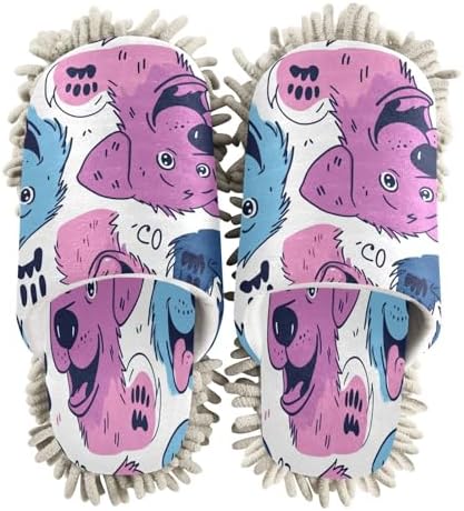 Bulletgxll Cartoon Dogs Mopping Slippers - M