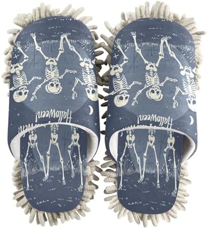 Zhirexin Halloween Skeleton Cleaning Slippers