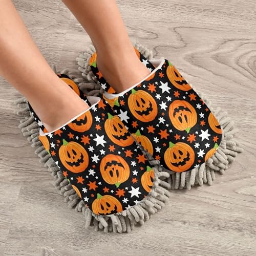 Burbuja Jack O Lantern Mop Slippers for Home Cleaning 1