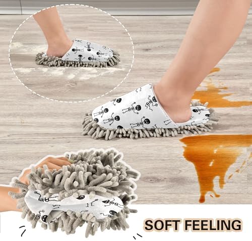 Burbuja Cartoon Skeletons Mop Slippers for Home Use