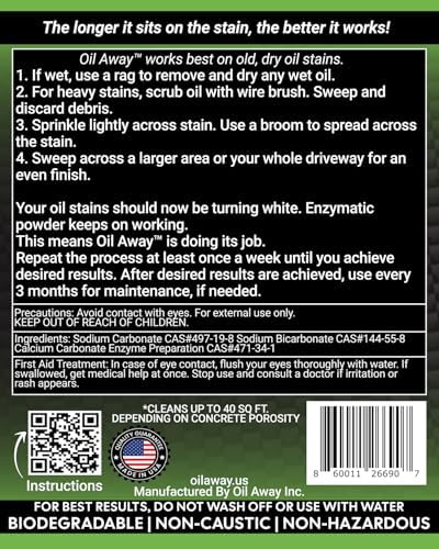 Oil Stain Fighter for Dry Oil Stains No Rinse