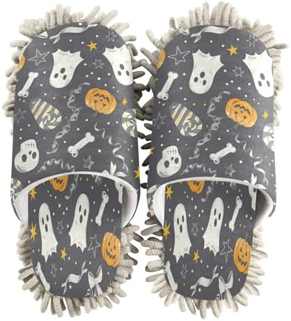 Halloween Cute Spectre Skull Cleaning Slippers