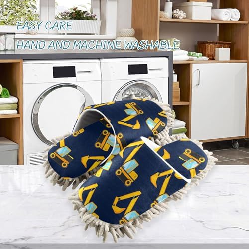Burbuja Cartoon Excavators Mop Slippers for Home Cleaning