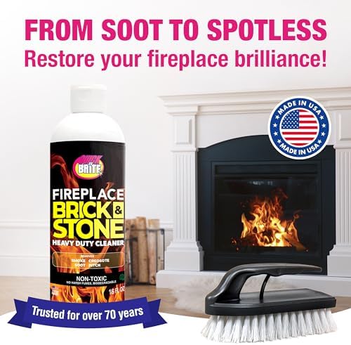 Quick N Brite Fireplace Gel Cleaner with Scrub Brush 16 oz
