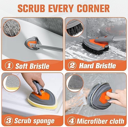 Eazer 4-in-1 Long-Handled Tub Scrubber 1