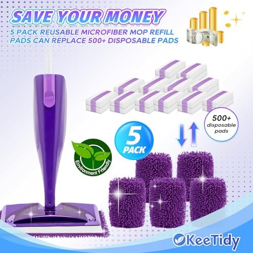 KeeTidy Reusable Mop Pads for Swiffer Wet Jet 5 Pack 1