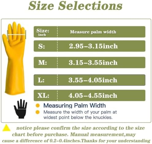 Vsootal 8 Pairs Reusable Cleaning Gloves Yellow Thickened Long Sleeves