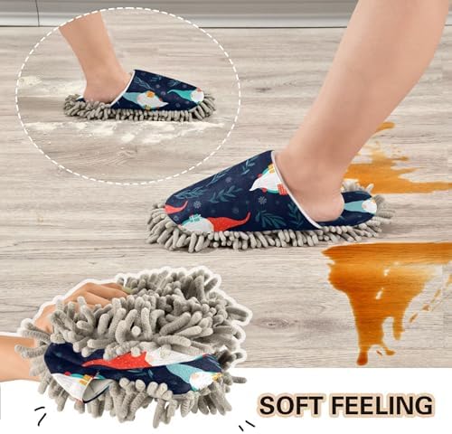 Burbuja Scandinavian Christmas Gnome Mop Slippers for Home Cleaning