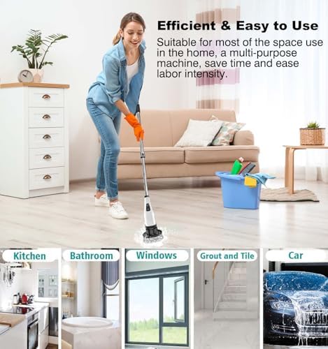 MGLSDeet Rechargeable Electric Spin Scrubber with 7 Replaceable Brush Heads