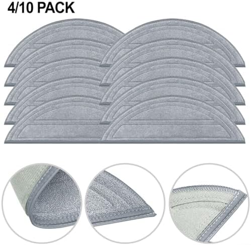4 Pack Microfiber Mop Cloths for Roborock Q10 Models