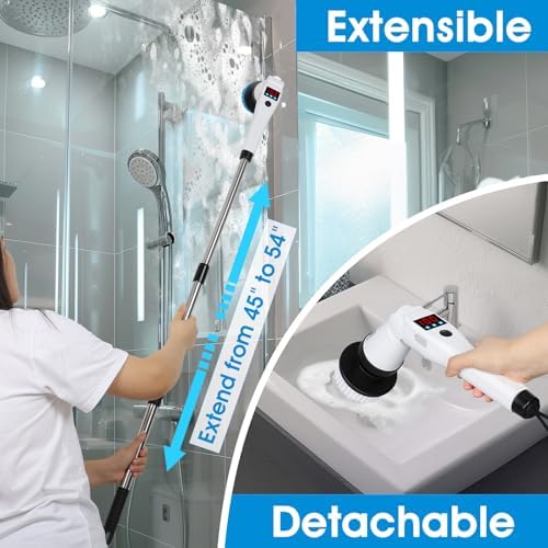 Hdyfix Electric Spin Scrubber with 3 Speeds and 5200mAh Battery