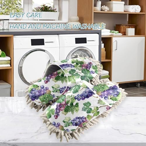 RunningBear Purple Grapes Mop Slippers for Clean Floors