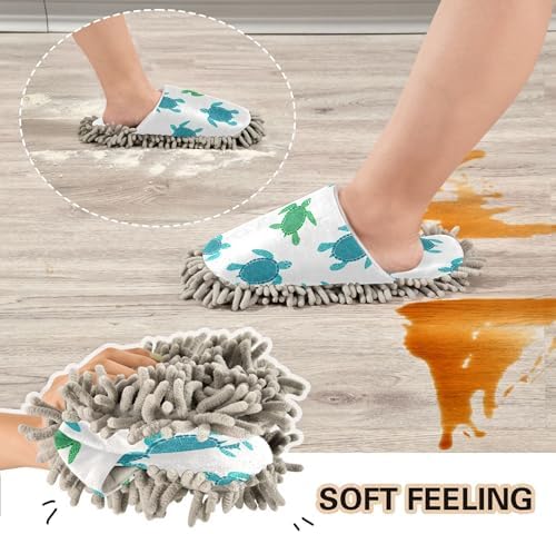 Burbuja Turtles Mop Slippers for Home Kitchen Cleaning