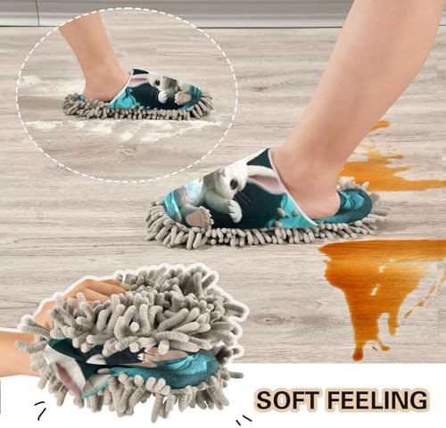 Bulletgxll Easter Rabbit Paws Cleaning Slippers 1