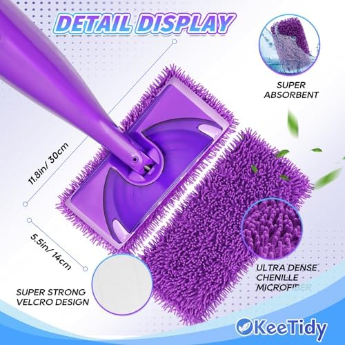 KeeTidy Reusable Mop Pads for Swiffer Wet Jet 5 Pack 1