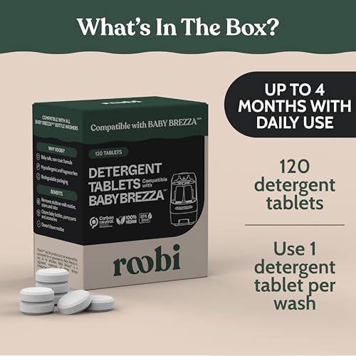 Roobi Detergent Tablets for Baby Brezza Bottle Washer Pro