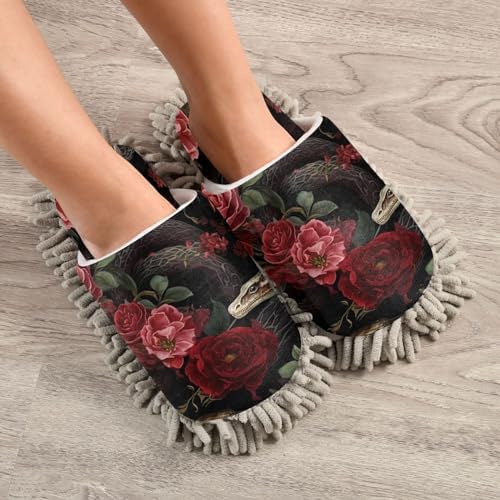 Zhirexin Microfiber Mop Slippers for Men Women Floor Cleaning