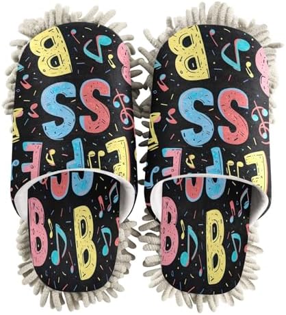 Zhirexin Colorful Cartoon Mop Slippers