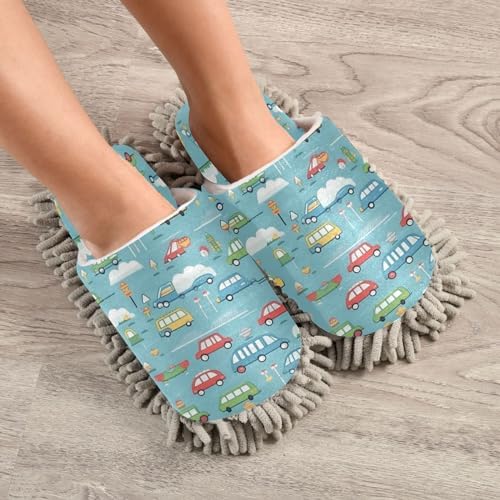 Zhirexin Comfortable Cleaning Slippers with Microfiber Mop Pads 1