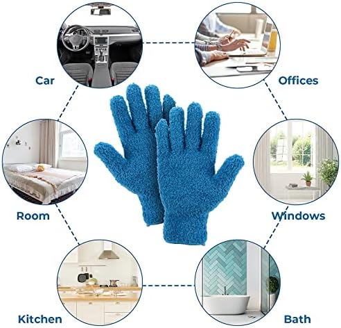 Grevosea 2 Pairs Microfiber Cleaning Gloves