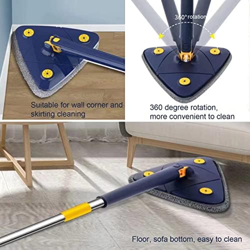 360 Degree Rotatable Wall Cleaning Mop with Automatic Water Squeezing