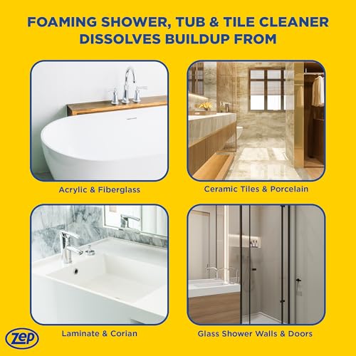 Zep Foaming Tub Tile Cleaner - 32 oz Case of 4 No Scrub