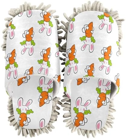 Burbuja Cartoon Bunnies Mop Slippers for Home Kitchen