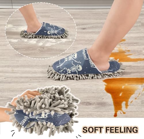 Zhirexin Halloween Skeleton Cleaning Slippers