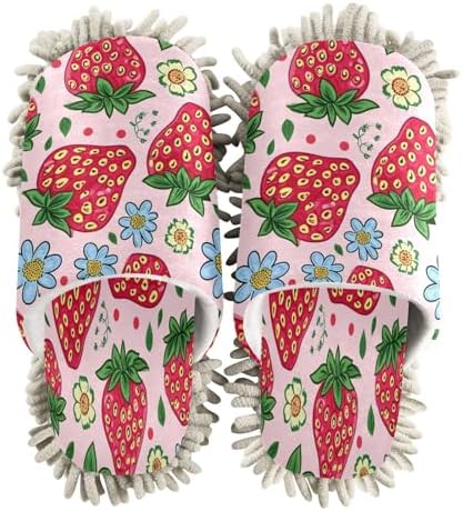 Zhirexin Cartoon Strawberry Cleaning Slippers