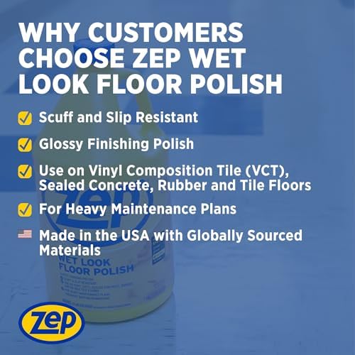 Zep Wet Look Floor Polish 1 Gallon Case of 2