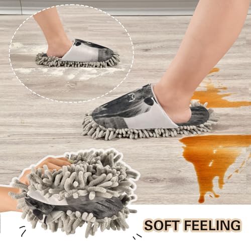 Zhirexin Cleaning Slippers with Microfiber Mop Pads for Home Use