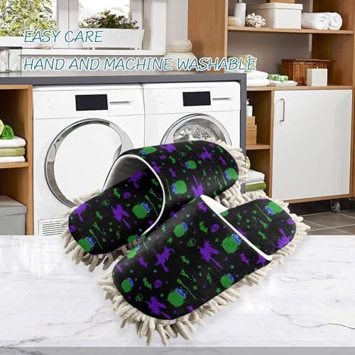 Burbuja Halloween Witches Mop Slippers for Women Men