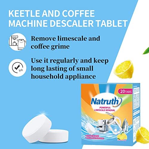 NATRUTH 20 Pack Limescale Remover Tablets for Kettle Coffee Machine 1