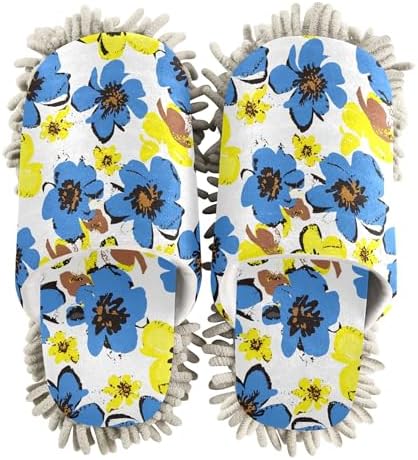 Burbuja Abstract Flowers Mop Slippers for Home Cleaning