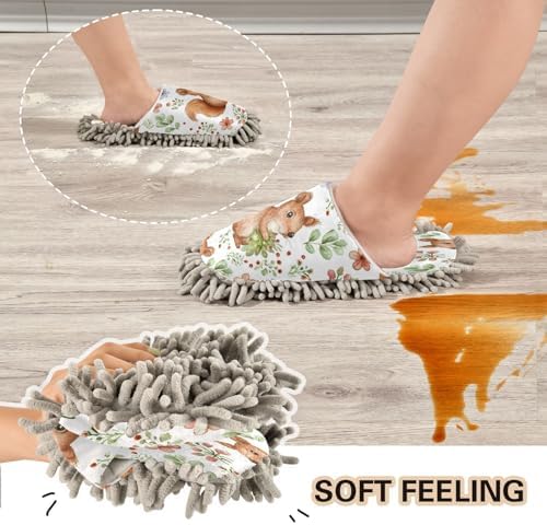 Zhirexin Comfortable Cleaning Slippers with Microfiber Mop Pads