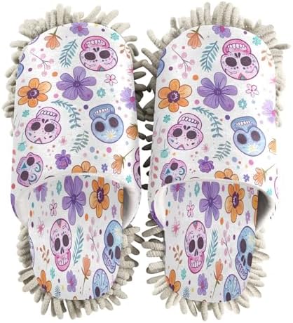 Zhirexin Colorful Skulls Kitchen Cleaning Slippers