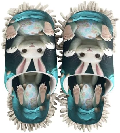 Bulletgxll Easter Rabbit Paws Cleaning Slippers 1