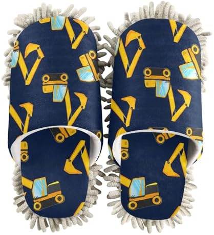 Burbuja Cartoon Excavators Mop Slippers for Home Cleaning