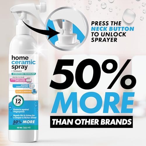 Durabasics 12 Oz Ceramic Coating Spray Kit - Shine Seal Protect Kitchen Bath Surfaces