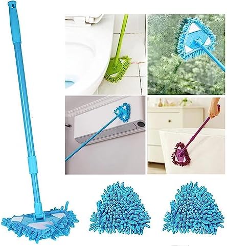 MAXBECK 180 Rotatable Adjustable Triangle Mop for Wet and Dry Cleaning