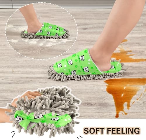 Burbuja Cartoon Pandas Mop Slippers for Home Cleaning