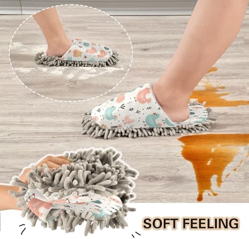 Bulletgxll Mop Slippers - Microfiber Washable Floor Cleaning Slippers