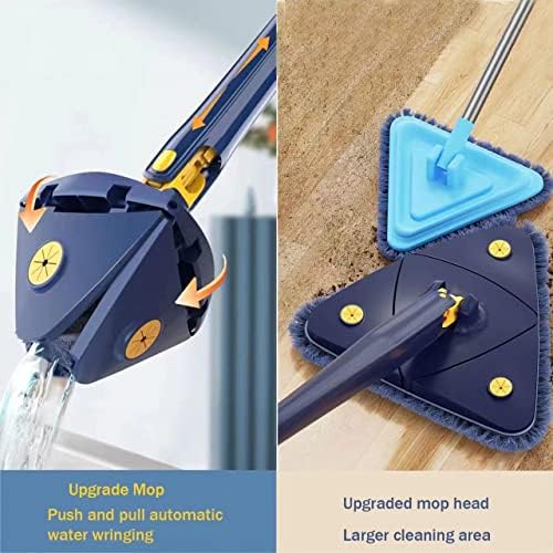 360 Degree Rotatable Wall Cleaning Mop with Automatic Water Squeezing