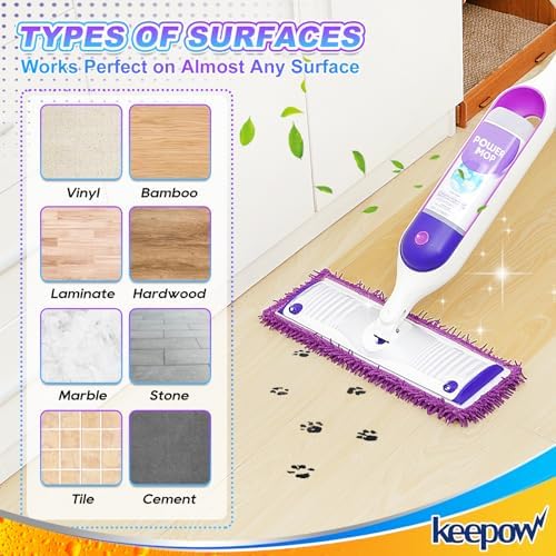 KEEPOW 10 Pack Microfiber Mop Refills