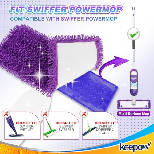 KEEPOW 10 Pack Microfiber Mop Refills