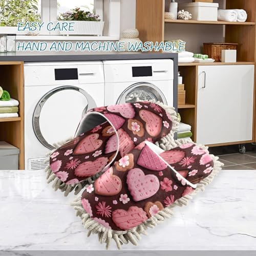 Bulletgxll Heart Cookies Cleaning Slippers for Men Women - L