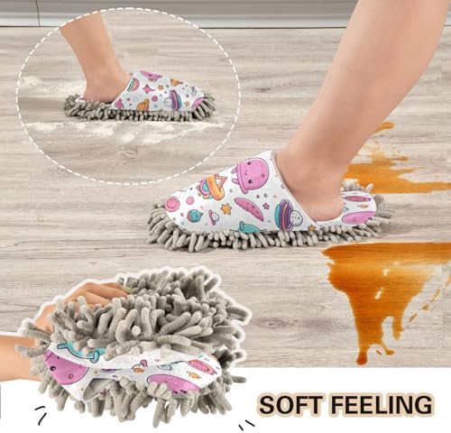 Bulletgxll Cute Sea Creatures Cleaning Slippers for Men Women
